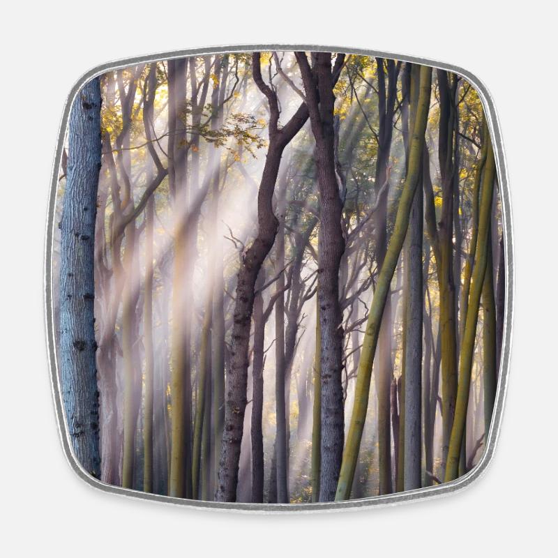 Rayons de lumière dans la forêt - Magnet carré - blanc
