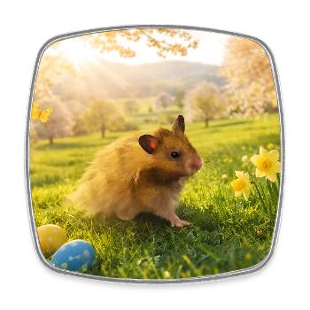 Chico 11: Ostern 2026 - Viereckiger Kühlschrankmagnet - Weiß - Vorne