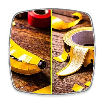 Yellow Tape Bananenkunst - Viereckiger Kühlschrankmagnet - Weiß - Vorne