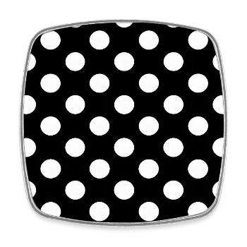 Noir-Polka-Punkte-Muster - Viereckiger Kühlschrankmagnet - Weiß - Vorne