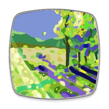 Impressionistische Sonnenlandschaft - Viereckiger Kühlschrankmagnet - Weiß - Vorne