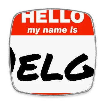 Hello My Name Is Helga Label Name Tag - Square fridge magnet - white - Front