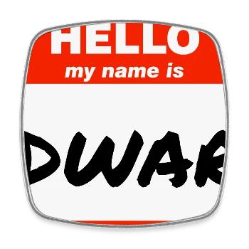 Hello My Name Is Edward Label Name Tag - Square fridge magnet - white - Front