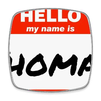 Hello My Name Is Thomas Label Name Tag - Square fridge magnet - white - Front