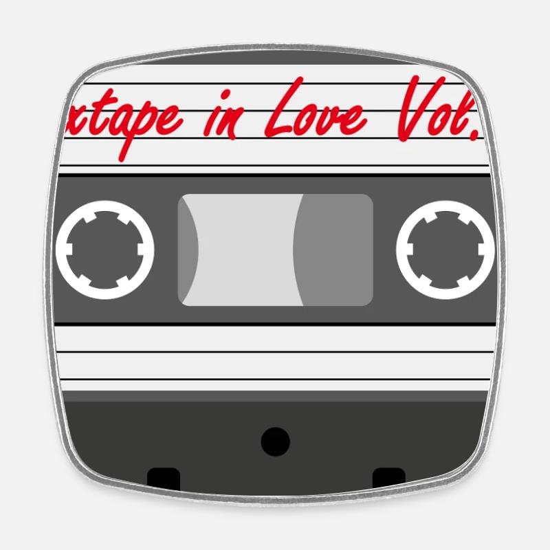Mixtape in Love Vol.1 - Square fridge magnet - white
