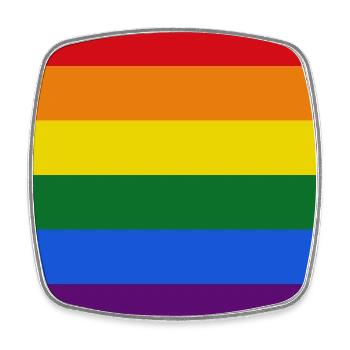 Schwule Regenbogenflagge - Viereckiger Kühlschrankmagnet - Weiß - Vorne
