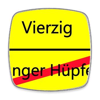 ortsschild_vierzig - Viereckiger Kühlschrankmagnet - Weiß - Vorne