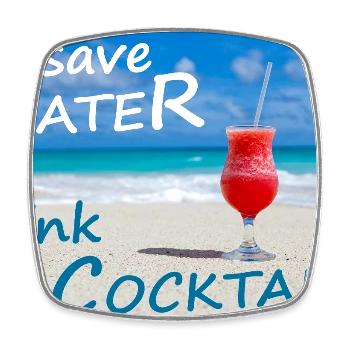 Cocktails - Magnet carré - blanc - Devant