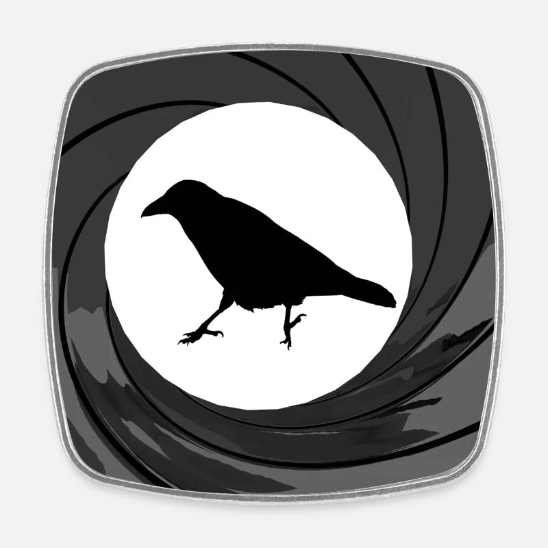 Bond crow - Square fridge magnet - white