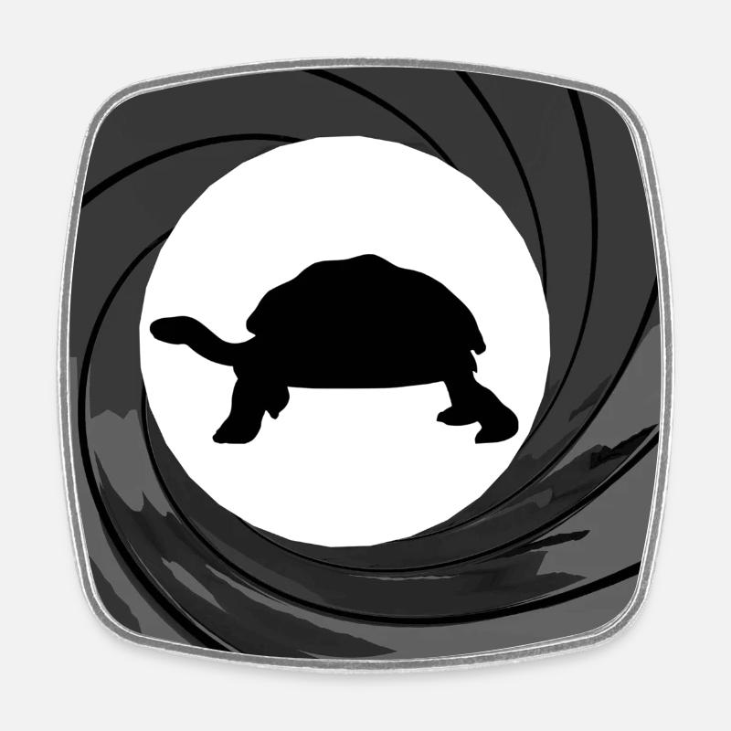 Bond turtle - Square fridge magnet - white