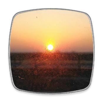 Sunset Ray on Glass - Square fridge magnet - white - Front