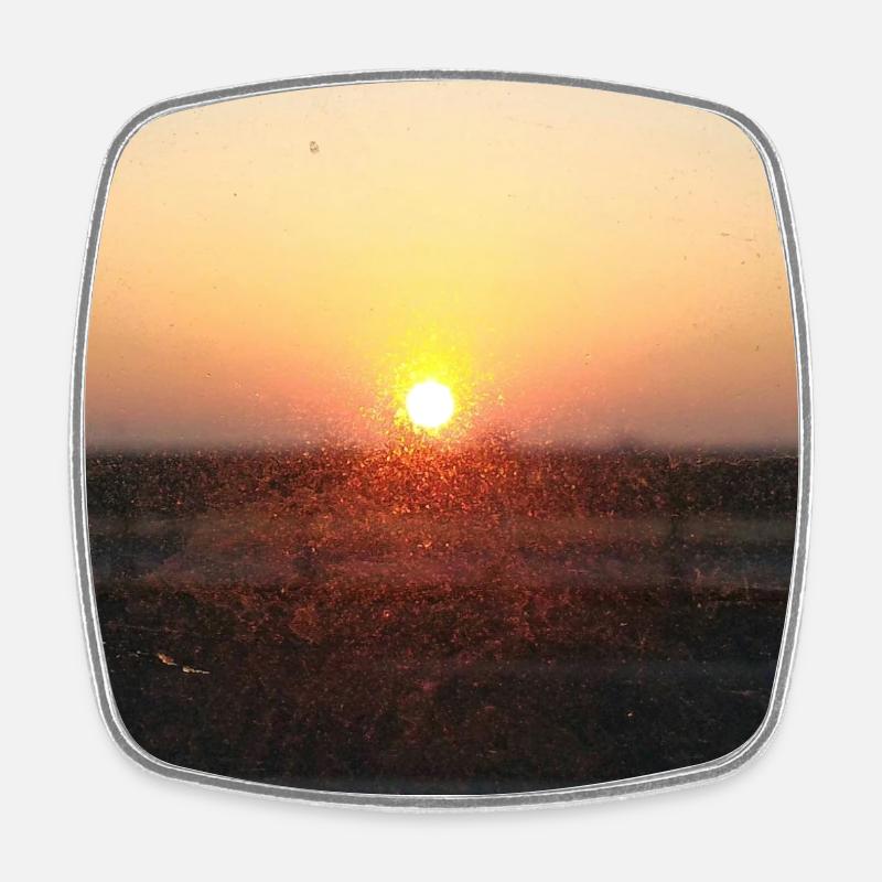 Rayon de coucher de soleil sur verre - Magnet carré - blanc