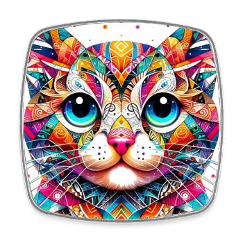 Cat - Square fridge magnet - white - Front