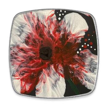 La fleur rouge et blanche donne à votre maison quelque chose d’unique - Magnet carré - blanc - Devant