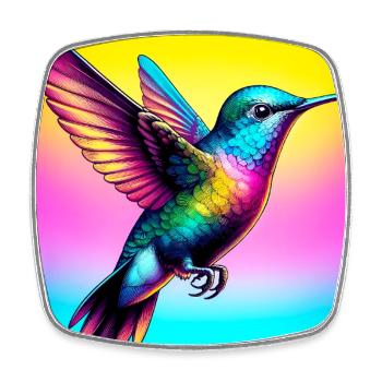 colibri - Magnet carré - blanc - Devant