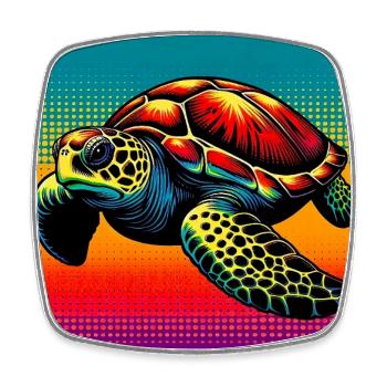 turtle - Square fridge magnet - white - Front