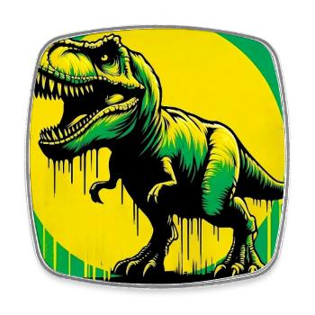 Dinosaurier - Viereckiger Kühlschrankmagnet - Weiß - Vorne