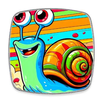 Snail - Square fridge magnet - white - Front
