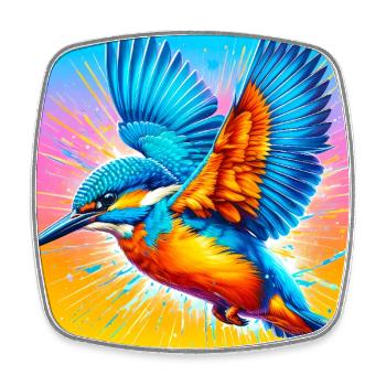 Eisvogel - Viereckiger Kühlschrankmagnet - Weiß - Vorne
