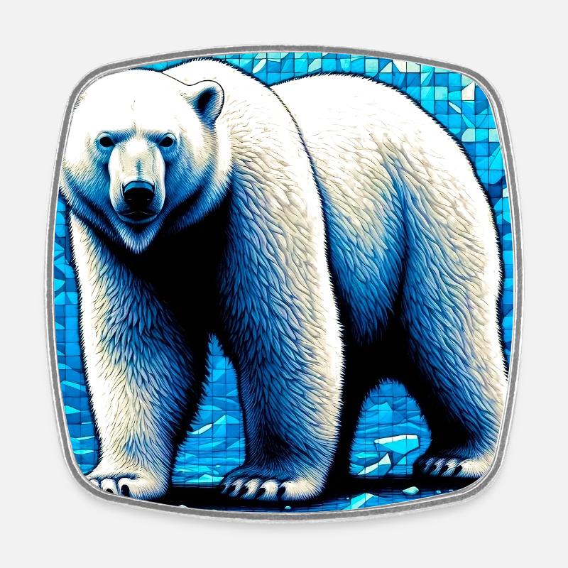 Eisbär - Viereckiger Kühlschrankmagnet - Weiß