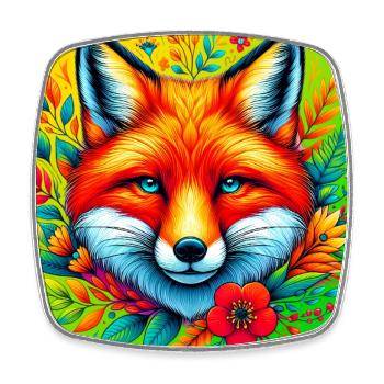Fuchs - Viereckiger Kühlschrankmagnet - Weiß - Vorne