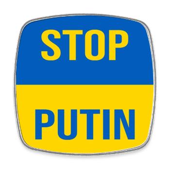 STOP PUTIN - Square fridge magnet - white - Front