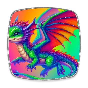 dragon - Square fridge magnet - white - Front