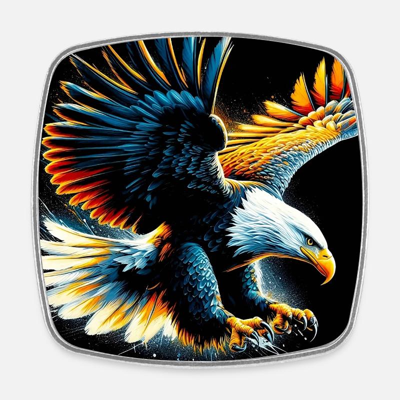 Adler - Viereckiger Kühlschrankmagnet - Weiß