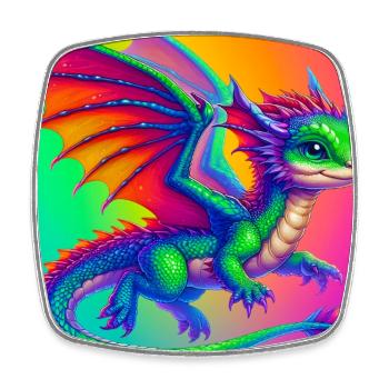 dragon - Square fridge magnet - white - Front
