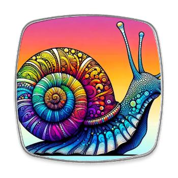Snail - Square fridge magnet - white - Front