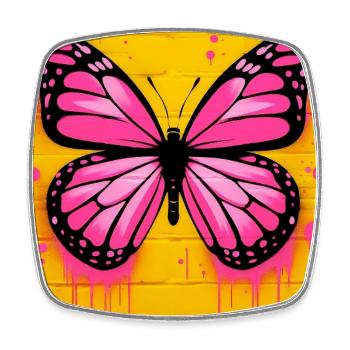 Schmetterling - Viereckiger Kühlschrankmagnet - Weiß - Vorne