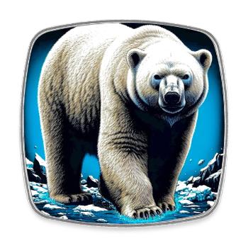 Eisbär - Viereckiger Kühlschrankmagnet - Weiß - Vorne