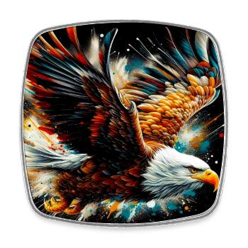 Adler - Viereckiger Kühlschrankmagnet - Weiß - Vorne