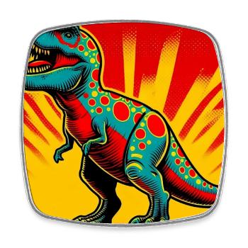 Dinosaurier - Viereckiger Kühlschrankmagnet - Weiß - Vorne