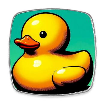 Ente Ente Ente Ente Ente - Viereckiger Kühlschrankmagnet - Weiß - Vorne