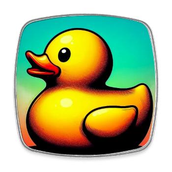 Ente Ente Ente Ente Ente - Viereckiger Kühlschrankmagnet - Weiß - Vorne