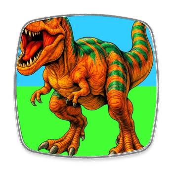 Dinosaurier - Viereckiger Kühlschrankmagnet - Weiß - Vorne
