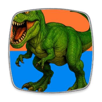 Dinosaurier - Viereckiger Kühlschrankmagnet - Weiß - Vorne