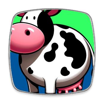 vache - Magnet carré - blanc - Devant