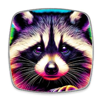 Waschbär - Viereckiger Kühlschrankmagnet - Weiß - Vorne