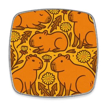 Capybara Chorus in Bloom - Square fridge magnet - white - Front