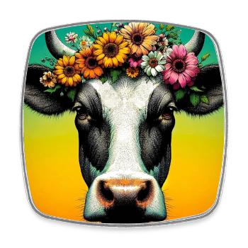 cow - Square fridge magnet - white - Front