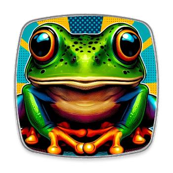 grenouille - Magnet carré - blanc - Devant