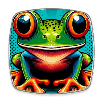 grenouille - Magnet carré - blanc - Devant