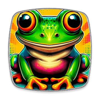 frog - Square fridge magnet - white - Front