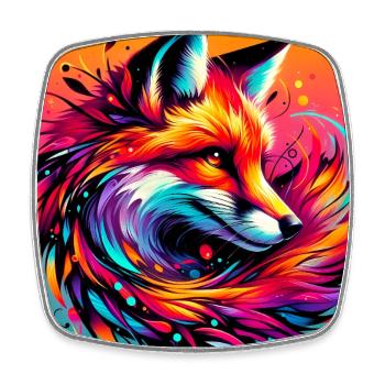 Fuchs - Viereckiger Kühlschrankmagnet - Weiß - Vorne