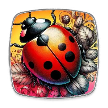 ladybird - Square fridge magnet - white - Front