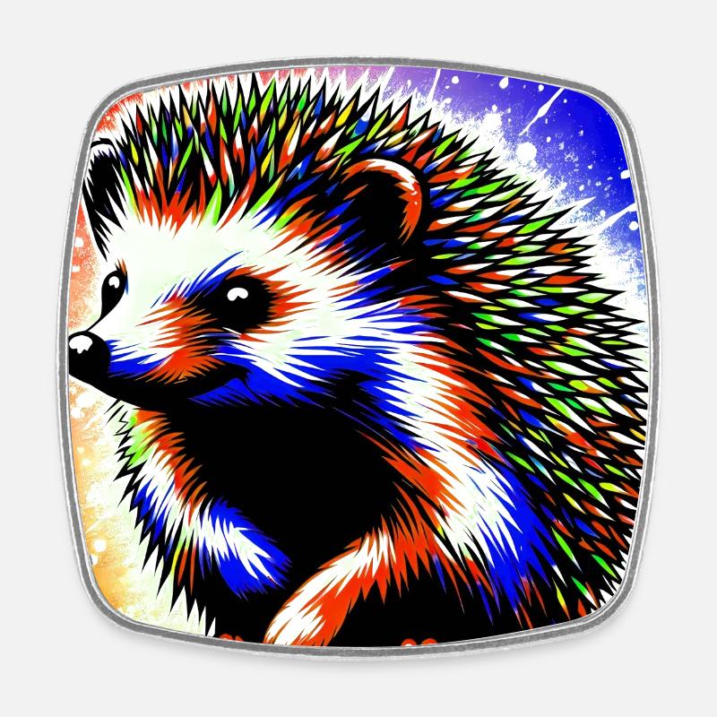 hedgehog - Square fridge magnet - white