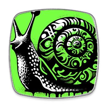 Snail - Square fridge magnet - white - Front