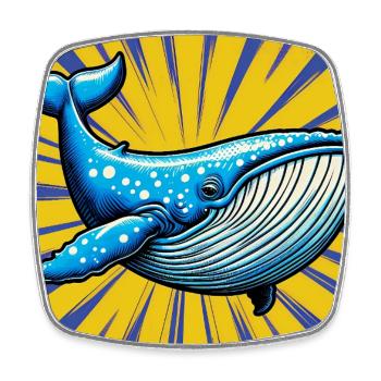 whale - Square fridge magnet - white - Front